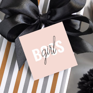 Moderne Pastellrosa Girl Boss Phrase Geschenkanhänger