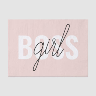 Moderne Pastellrosa Girl Boss Phrase Seidenpapier