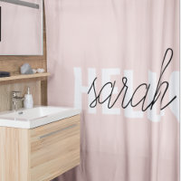 Moderne Pastellrosa Hallo Und Dein Name