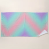 Moderne pastellrosa, hellgrüne lila Gradienten Strandtuch (Vorderseite)