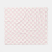 Moderne Pastellrosa Karomuster-Fleece-Decke Fleecedecke (Vorderseite (Horizontal))
