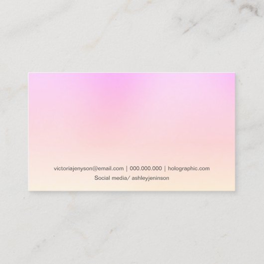 Moderne pastellrosa Korallen lila Gefälle Visitenkarte (Rückseite)