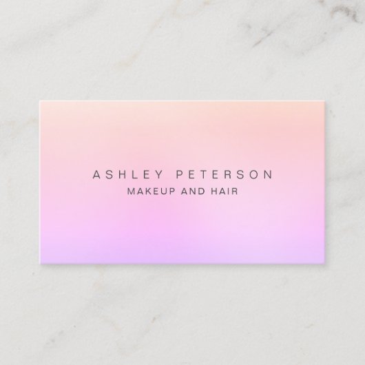 Moderne pastellrosa Korallen lila Gefälle Visitenkarte (Vorderseite)