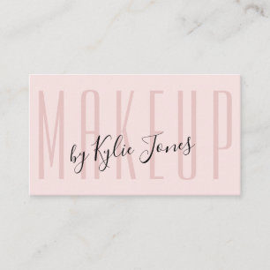 Moderne Pastellrosa Make-up MUA Beauty Weiblich Visitenkarte