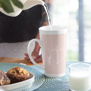 Moderne Pastellrosa & Minimalistisches Herz Hübsch Milchtasse