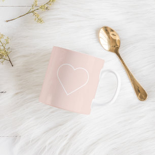 Moderne Pastellrosa & Minimalistisches Herz Hübsch Tasse