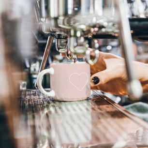 Moderne Pastellrosa & Minimalistisches Herz Lieben Espressotasse