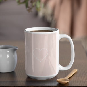 Moderne Pastellrosa & Minimalistisches Herz Schöne Kaffeetasse