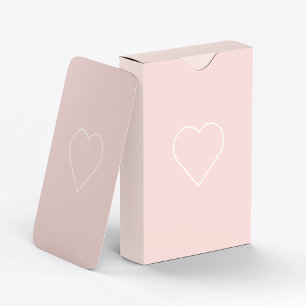 Moderne Pastellrosa & Minimalistisches Herz Schöne Spielkarten