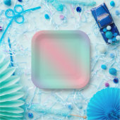 Moderne Pastellrosa-Mint-Purple-Gradient Pappteller (Party)