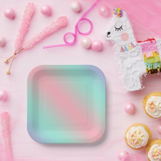 Moderne pastellrosa Minze lila Gradient Pappteller (Party)