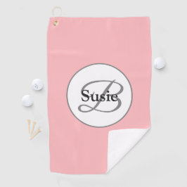 Moderne pastellrosa Monogramm Name Ladys Golfhandtuch