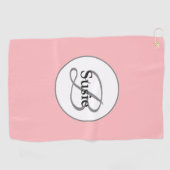 Moderne pastellrosa Monogramm Name Ladys Golfhandtuch (Horizontal)