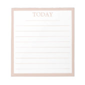 Moderne, pastellrosa Rahmen heute zu erledigen Notizblock (Vorderseite)