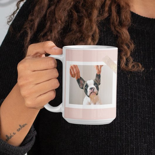 Moderne pastellrosa Rahmen | Persönliches Hundetea Kaffeetasse
