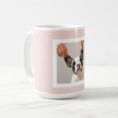 Moderne pastellrosa Rahmen | Persönliches Hundetea Kaffeetasse (Vorderseite Links)