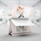 Moderne pastellrosa Rahmen | Persönliches Hundetea Kalender