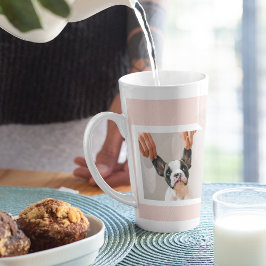 Moderne pastellrosa Rahmen | Persönliches Hundetea Milchtasse