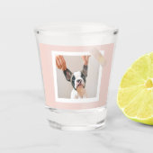Moderne pastellrosa Rahmen | Persönliches Hundetea Schnapsglas (Vorderseite)