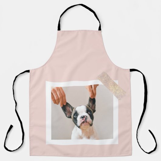 Moderne pastellrosa Rahmen | Persönliches Hundetea Schürze (Vorderseite)