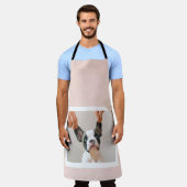 Moderne pastellrosa Rahmen | Persönliches Hundetea Schürze (Getragen)