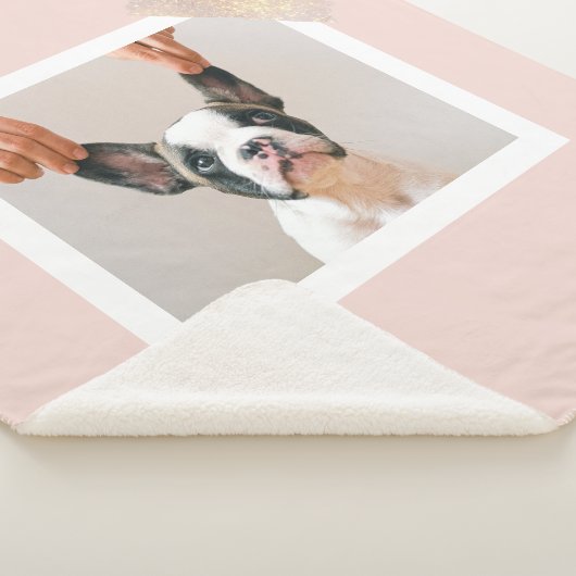 Moderne pastellrosa Rahmen | Persönliches Hundetea Sherpadecke (3/4)