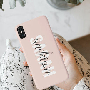 Moderne Pastellrosa Schönheit Personalisierter Ihr Case-Mate iPhone Hülle