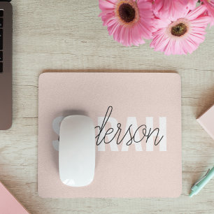 Moderne Pastellrosa-Schönheit Personalisierter Ihr Mousepad