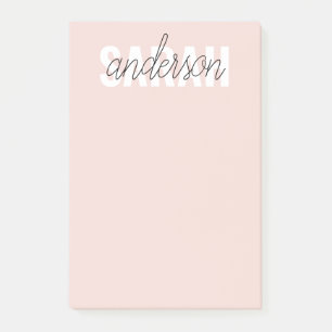 Moderne Pastellrosa-Schönheit Personalisierter Ihr Post-it Klebezettel