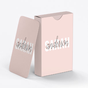 Moderne Pastellrosa-Schönheit Personalisierter Ihr Spielkarten
