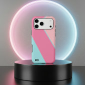 Moderne Pastellrosa und Blaue Abstrakte Monogrammi Case-Mate iPhone Hülle