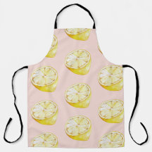 Moderne pastellrosa und gelbe Zitronen Muster