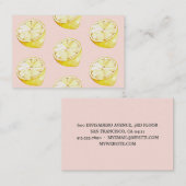 Moderne pastellrosa und gelbe Zitronen Muster Visitenkarte (Vorne/Hinten)