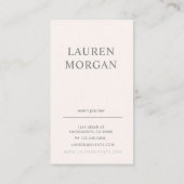 Moderne pastellrosa und graue Monogramm Visitenkarte (Rückseite)