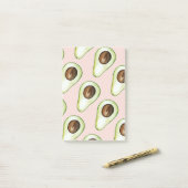 Moderne Pastellrosa und grüne Avocado-Muster Post-it Klebezettel (Auf Schreibtisch)