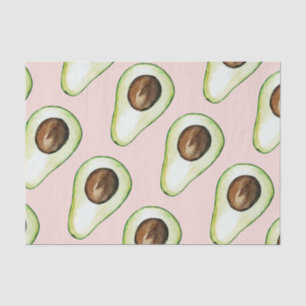 Moderne Pastellrosa und grüne Avocado-Muster Seidenpapier