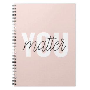 Moderne Pastellrosa You Matter Inspirationszitat Notizblock