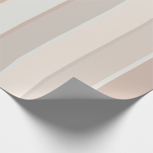Moderne Pastellstreifen Blush Taupe Beige Geschenkpapier (Ecke)
