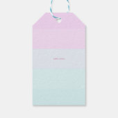 Moderne Pastellstreifen, rosa Flamingos Geschenkanhänger (Rückseite)