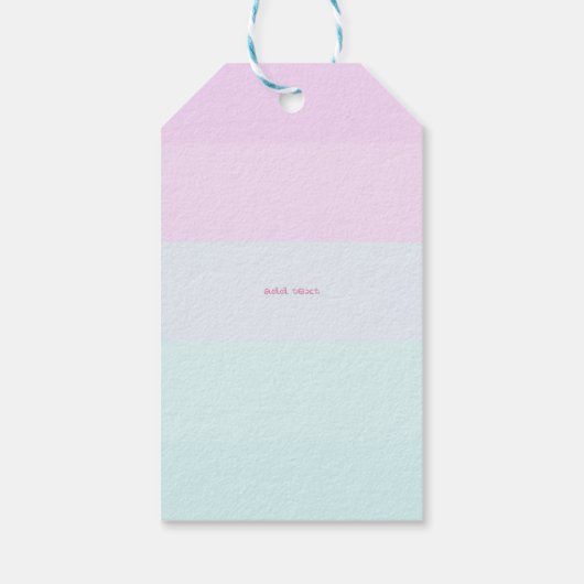 Moderne Pastellstreifen, rosa Flamingos Geschenkanhänger (Rückseite)
