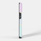 Moderne Pastellstreifen, rosa Flamingos iPhone Hülle (Rechte Seite)