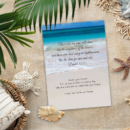 Moderne Pastor Wertschätzung Beach Scene Scripture Dankeskarte