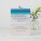 Moderne Pastor Wertschätzung Beach Scene Scripture Dankeskarte (Stehend Vorderseite)