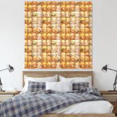 Moderne Patchwork-Muster-Collage Leinwanddruck (Insitu (Schlafzimmer))