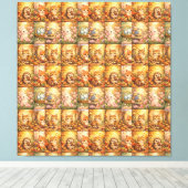 Moderne Patchwork-Muster-Collage Leinwanddruck (Insitu (Holzboden))