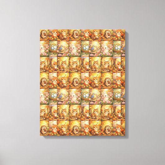 Moderne Patchwork-Muster-Collage Leinwanddruck (Vorderseite)