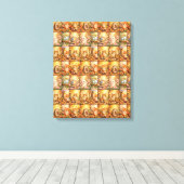 Moderne Patchwork-Muster-Collage Leinwanddruck (Insitu (Holzboden))