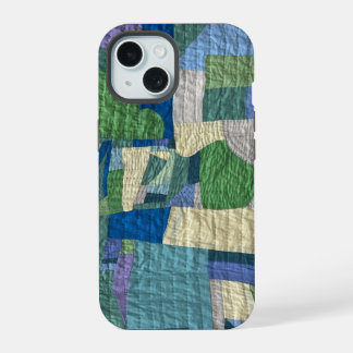 Moderne Patchwork-Quilt Handyhülle iPhone 15 Hülle