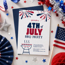 Moderne patriotische 4. Juli BBQ-Party-Einladung