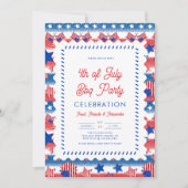 Moderne Patriotische Amerikanische Flagge 4. Juli  Einladung (Vorderseite)